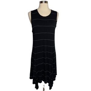 ALC Womens Striped Dress Size Medium Black White Sleeveless Lined Pullover
